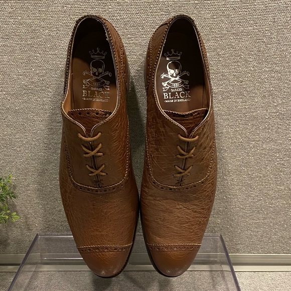 Barker Black Deer Skin Oxford Size 11 - Picture 5 of 13